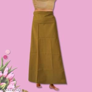 SRI AMS WOMENS COTTON PETTICOAT 8 PART (EMBROIDERY DESIGN ,KHAKI)