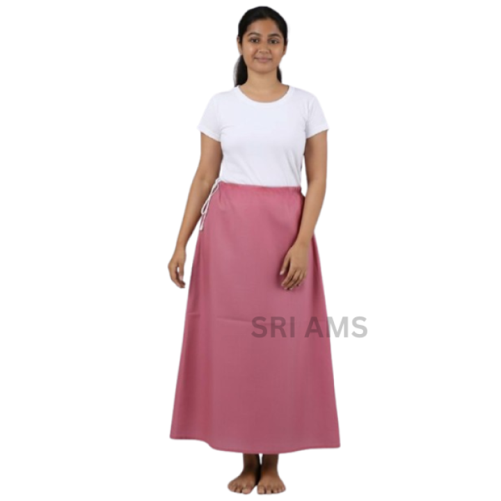 WOMEN'S SOLID COTTON PINK COLOUR PETTICOAT