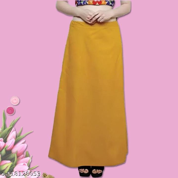 SRI AMS WOMENS COTTON PETTICOAT 8 PART (EMBROIDERY DESIGN ,GOLD)