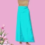 SRI AMS WOMENS COTTON PETTICOAT 8 PART (EMBROIDERY DESIGN ,AQUA BLUE)