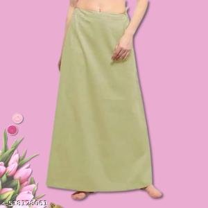 SRI AMS WOMENS COTTON PETTICOAT 8 PART (EMBROIDERY DESIGN ,PISTA GREEN)