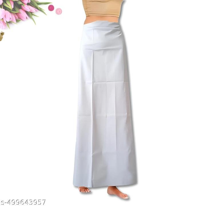 SRI AMS WOMENS COTTON PETTICOAT 7 PART (EMBROIDERY DESIGN, COLOR-WHITE)