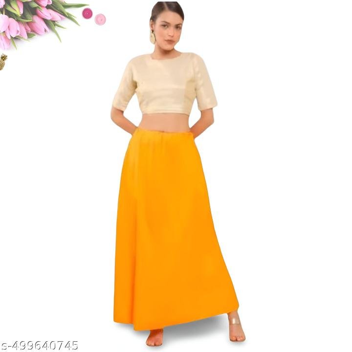 SRI AMS WOMENS COTTON PETTICOAT 7 PART (EMBROIDERY DESIGN ,MANGO)