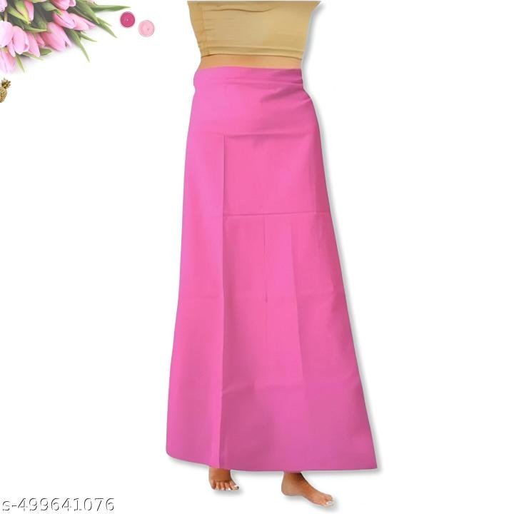 SRI AMS WOMENS COTTON PETTICOAT 7 PART (EMBROIDERY DESIGN , PINK )